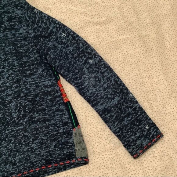 Segue Ho Ho Ho Vintage Grandmacore Snowman Christmas Kitsch Navy Blue Cardigan S - Picture 8 of 12
